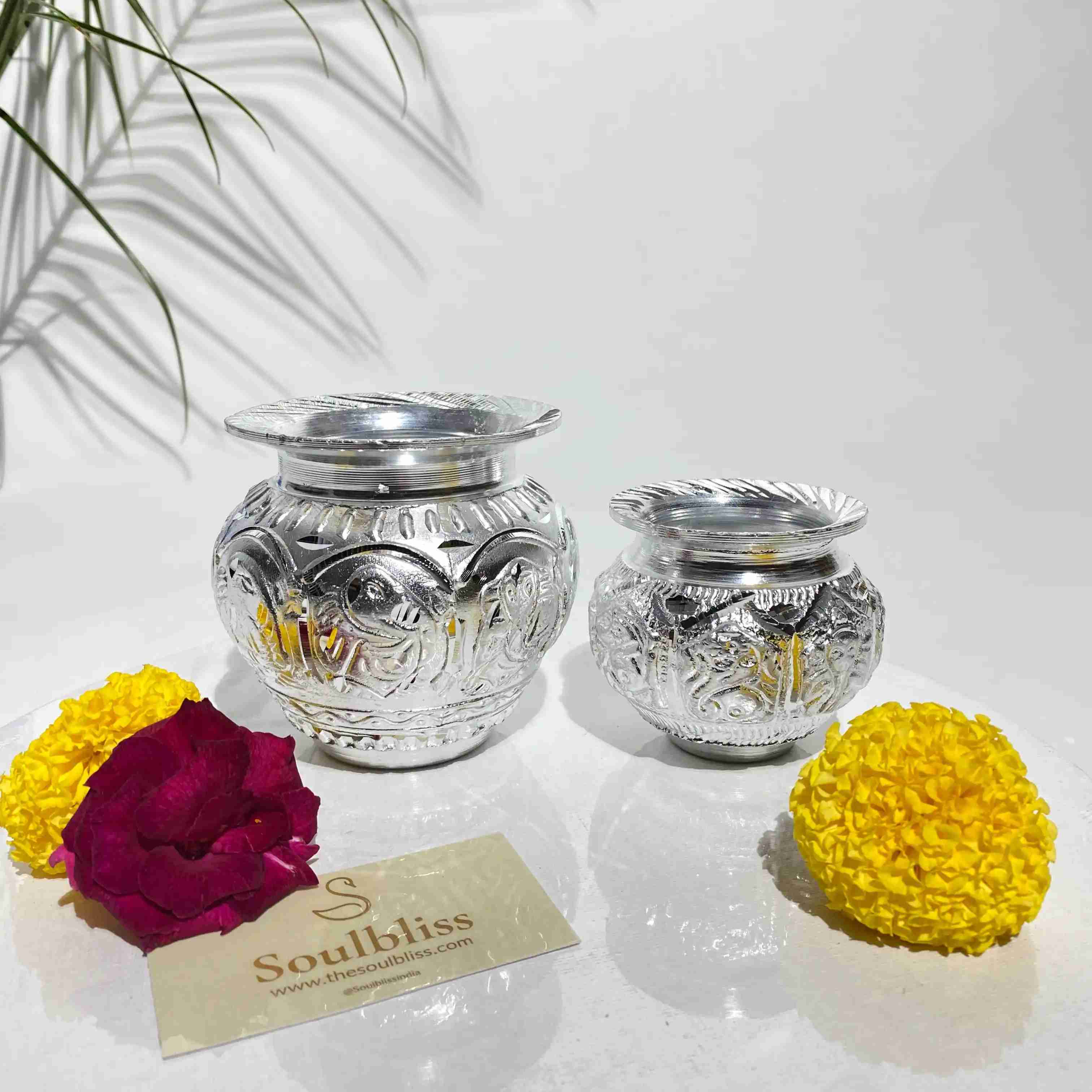 Premium Soulbliss Silver Kalash set for gifting and rituals