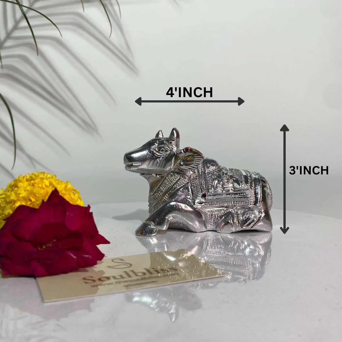 Silver Nandi ji (4x3 Inch)
