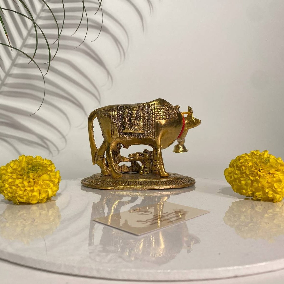 Panchdhatu Kamdhenu Idol – Gold Plated  (6x4 Inch)