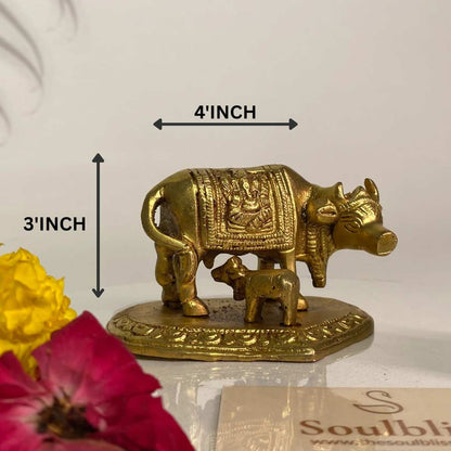 Brass Kamadhenu with calf