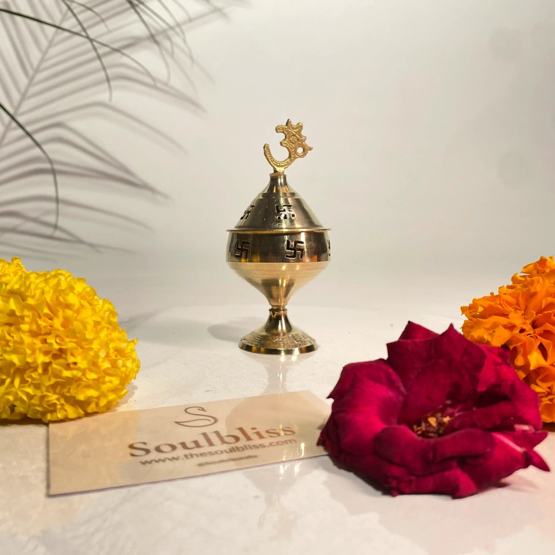 Soulbliss brass akhand diya holder for continuous lighting