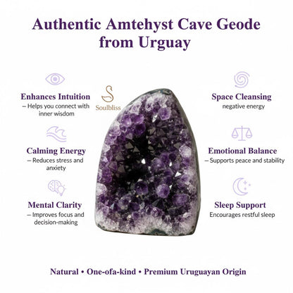 Natural Amethyst Uruguayan Cave Cluster | Soulbliss Amethyst Geode