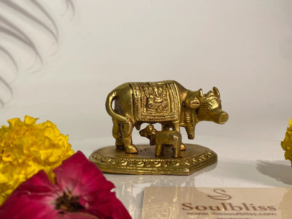 Brass Kamadhenu with calf