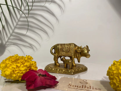 Brass Kamadhenu with calf