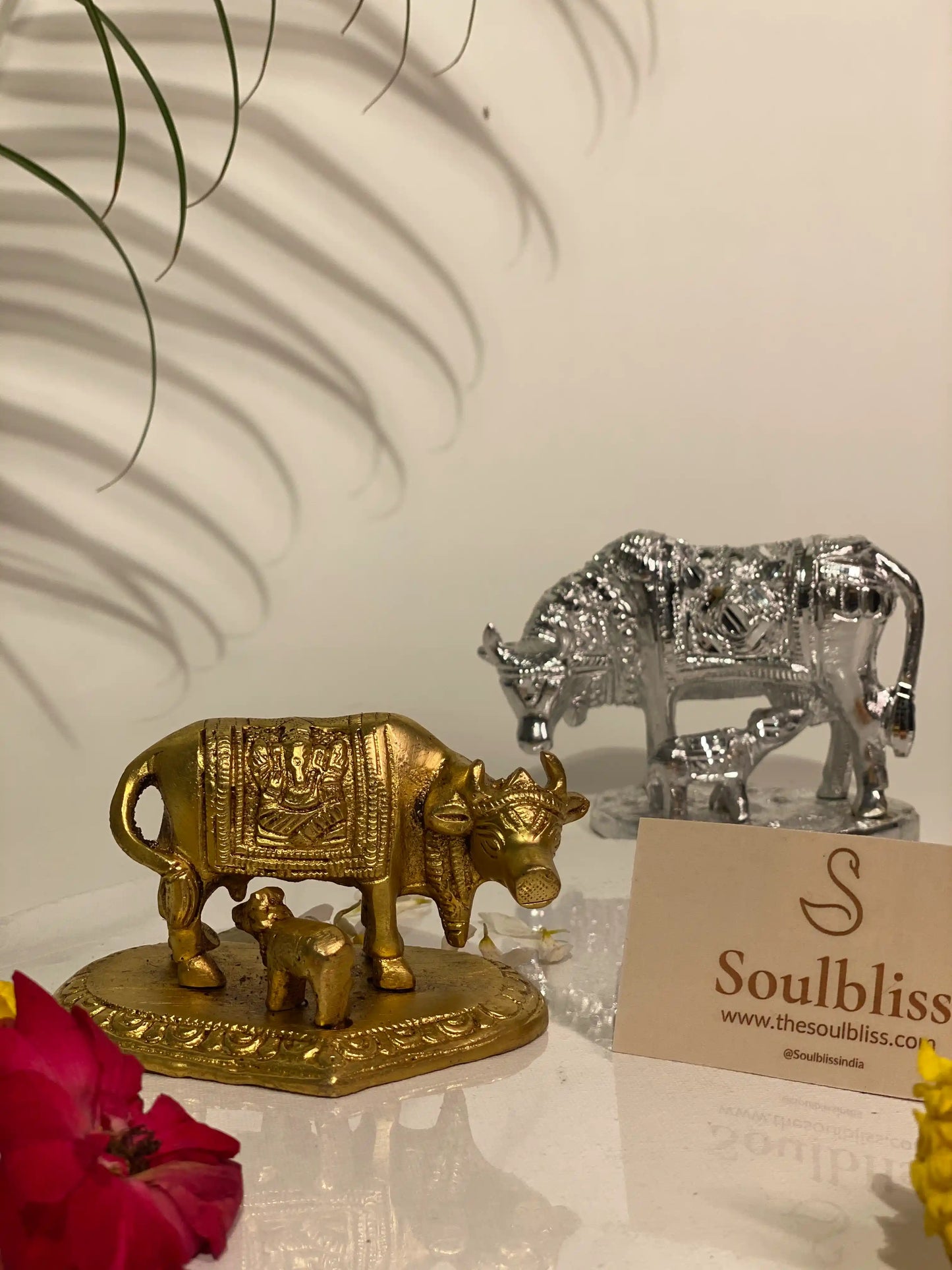 Brass Kamadhenu with calf