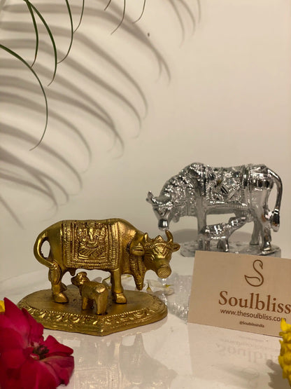 Brass Kamadhenu with calf
