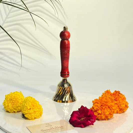 Soulbliss gold-plated bell for home temple use