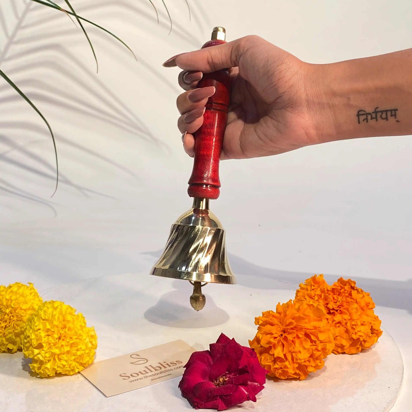 Soulbliss gold-plated bell for home temple use