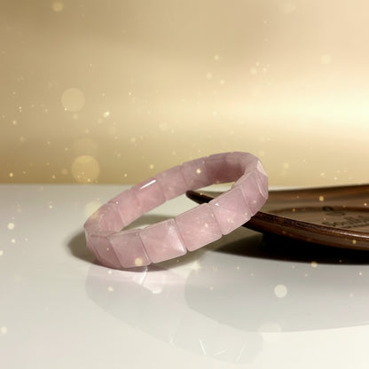 Rose Quartz Premium Pyramid Bracelet | opens the Heart Chakra, promotes self-love, compassion, and emotional healing.