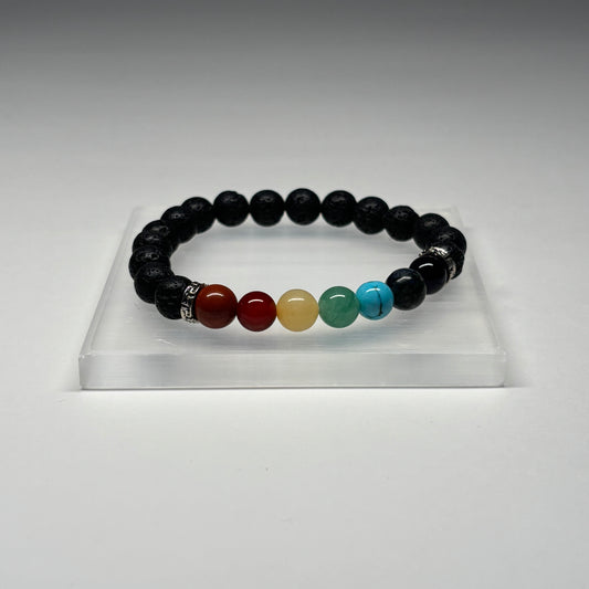 Crystal Bliss 7-Chakra Lava Stone Bracelet