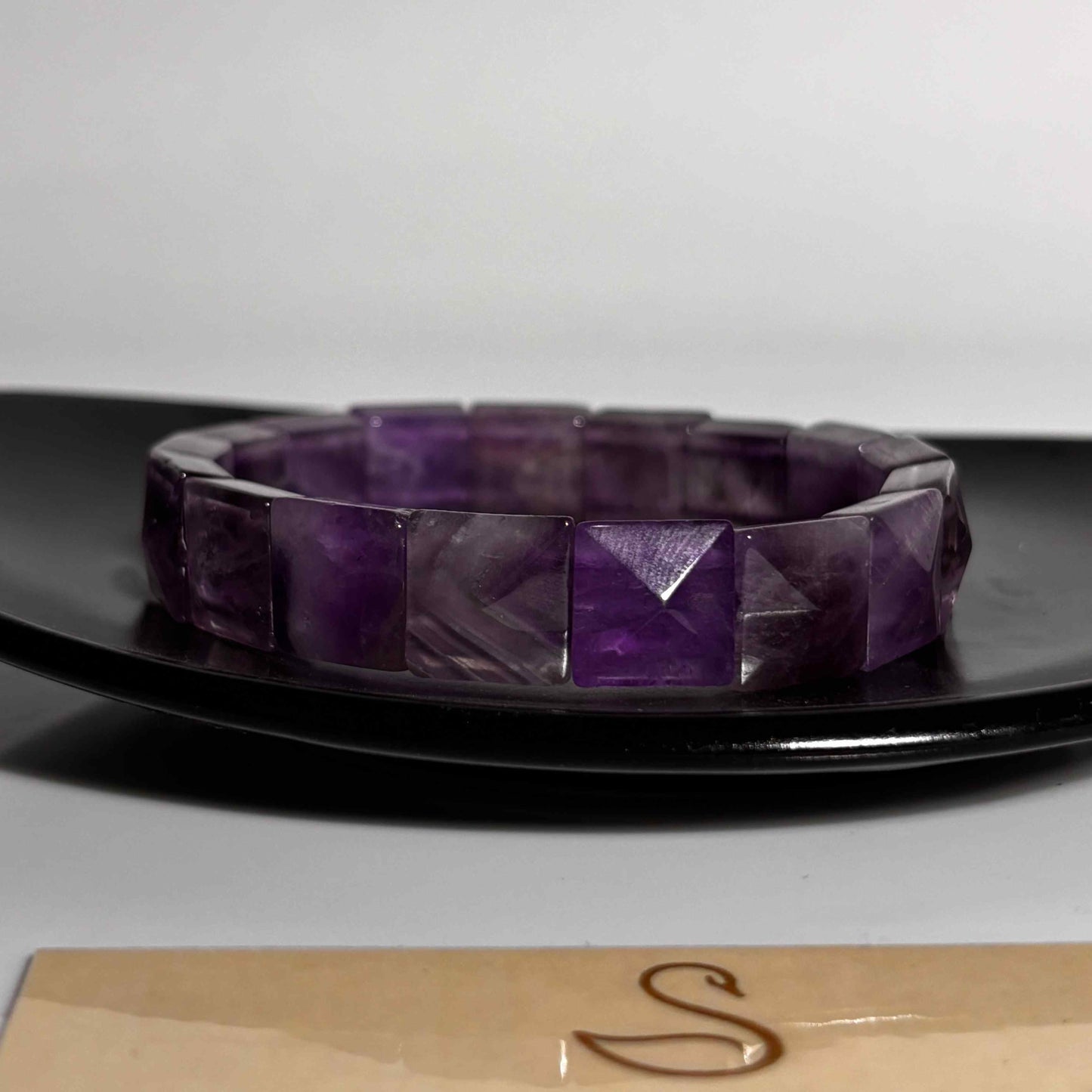 Amethyst Premium Pyramid Bracelet (Unisex) | For Spiritual Protection & Calming Energy