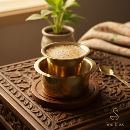 Brass Coffee Dabra Set | South Indian Filter Coffee Set