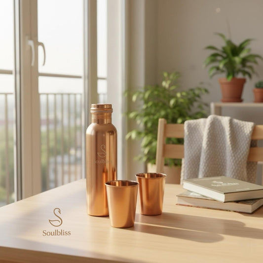 Pure Copper Bottle Set | Premium Gifting Choice