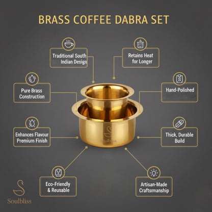 Brass Coffee Dabra Set | South Indian Filter Coffee Set