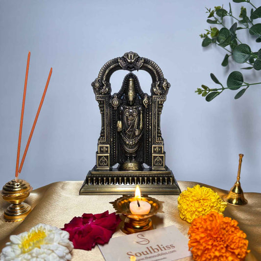 Soulbliss Panchdhatu Tirupati Balaji Idol 7 inch for puja

