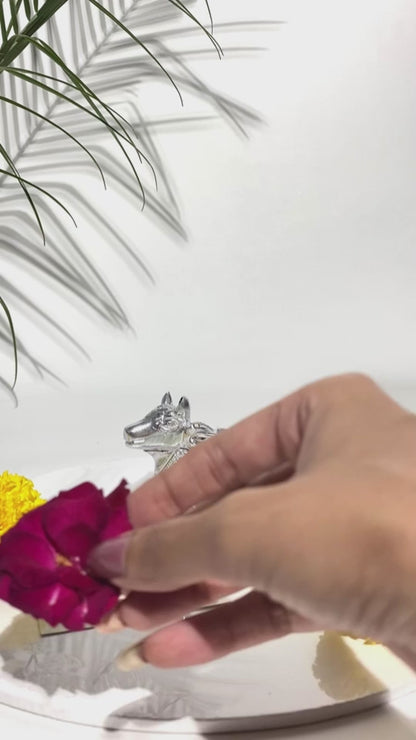 Silver Nandi ji (4x3 Inch)