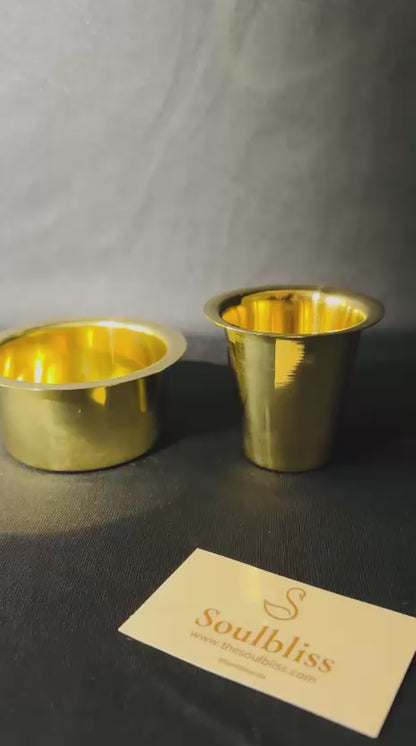 Brass Coffee Dabra Set | South Indian Filter Coffee Set
