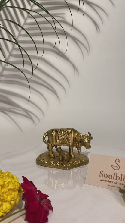 Brass Kamadhenu with calf